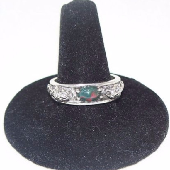 LION head Ring .925 Sterling Silver w/ genuine Bloodstone gem Celtic Lion USA - Picture 7 of 10